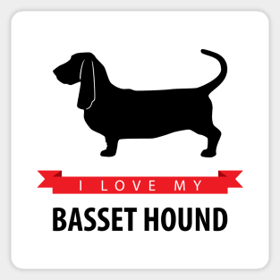 I Love My Basset Hound Sticker